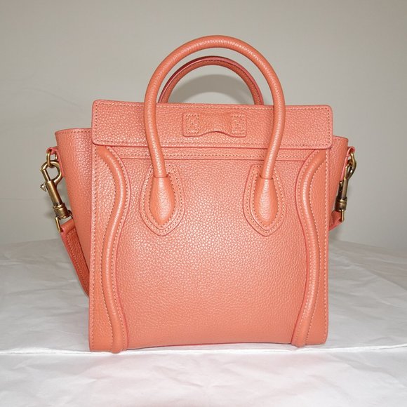 Celine Orange Caviar Leather Nano Shoulder Bag Year 2020 - Picture 3 of 14
